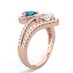 London Topaz Diamond Dazzler 14K Rose Gold ring R3000