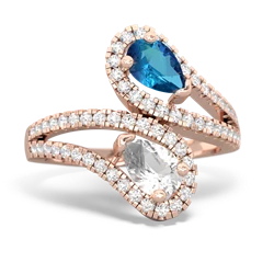 London Topaz Diamond Dazzler 14K Rose Gold ring R3000