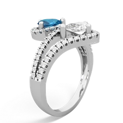 London Topaz Diamond Dazzler 14K White Gold ring R3000