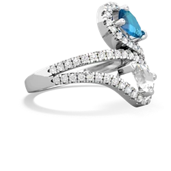 London Topaz Diamond Dazzler 14K White Gold ring R3000