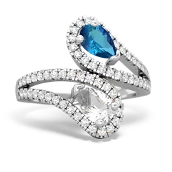 London Topaz Diamond Dazzler 14K White Gold ring R3000