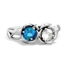 London Topaz Rose Garden 14K White Gold ring R5510