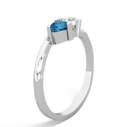 London Topaz Sweethearts 14K White Gold ring R5260