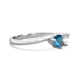 London Topaz Sweethearts 14K White Gold ring R5260