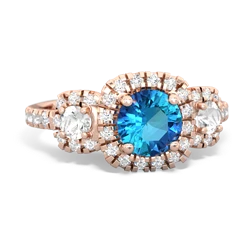 London Topaz Regal Halo 14K Rose Gold ring R5350