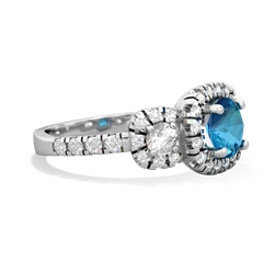 London Topaz Regal Halo 14K White Gold ring R5350