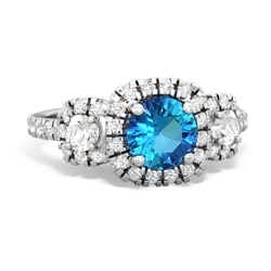 London Topaz Regal Halo 14K White Gold ring R5350