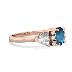 London Topaz Antique Style Three Stone 14K Rose Gold ring R2186