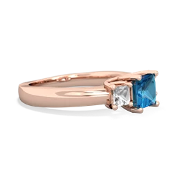 London Topaz Three Stone Trellis 14K Rose Gold ring R4015