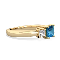 London Topaz Three Stone Trellis 14K Yellow Gold ring R4015