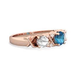 London Topaz Hugs And Kisses 14K Rose Gold ring R5016