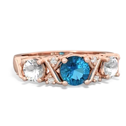 London Topaz Hugs And Kisses 14K Rose Gold ring R5016