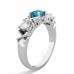 London Topaz Hugs And Kisses 14K White Gold ring R5016