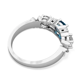 London Topaz Hugs And Kisses 14K White Gold ring R5016