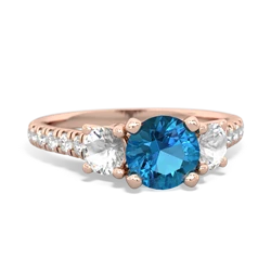 London Topaz Pave Trellis 14K Rose Gold ring R5500