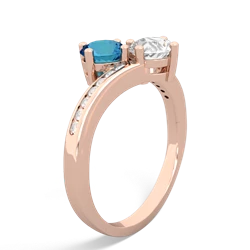 London Topaz Channel Set Two Stone 14K Rose Gold ring R5303