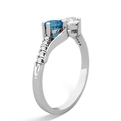 London Topaz Infinity Pave Two Stone 14K White Gold ring R5285