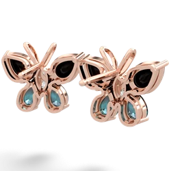 Onyx Butterfly 14K Rose Gold earrings E2215