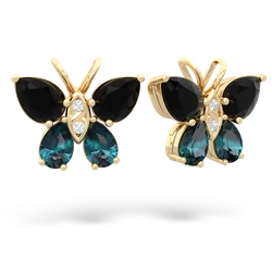 Onyx Butterfly 14K Yellow Gold earrings E2215