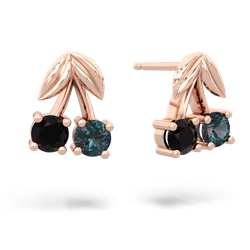 Onyx Sweet Cherries 14K Rose Gold earrings E7001