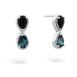 Onyx Infinity 14K White Gold earrings E5050