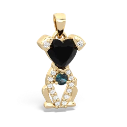 Onyx Puppy Love 14K Yellow Gold pendant P5800