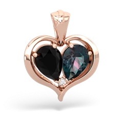 Onyx Two Become One 14K Rose Gold pendant P5330