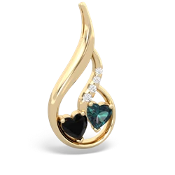 Onyx Keepsake Curves 14K Yellow Gold pendant P5450