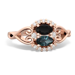 Onyx Love Nest 14K Rose Gold ring R5860