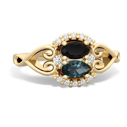 Onyx Love Nest 14K Yellow Gold ring R5860