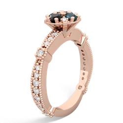 Onyx Sparkling Tiara Cluster 14K Rose Gold ring R26293RD