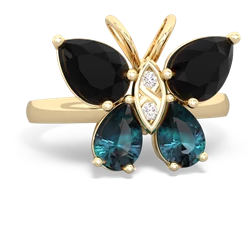 Onyx Butterfly 14K Yellow Gold ring R2215