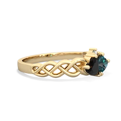 Onyx Heart To Heart Braid 14K Yellow Gold ring R5870