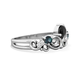 Onyx Crown Keepsake 14K White Gold ring R5740