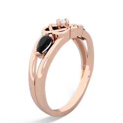 Onyx Hearts Intertwined 14K Rose Gold ring R5880