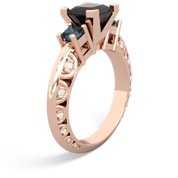 Onyx Eternal Embrace Engagement 14K Rose Gold ring C2001