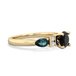 Onyx 6Mm Round Eternal Embrace Engagement 14K Yellow Gold ring R2005