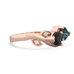 Onyx Floral Elegance 14K Rose Gold ring R5790