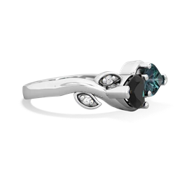 Onyx Floral Elegance 14K White Gold ring R5790