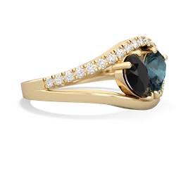 Onyx Nestled Heart Keepsake 14K Yellow Gold ring R5650