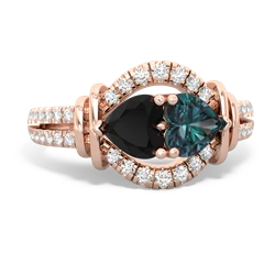 Onyx Art-Deco Keepsake 14K Rose Gold ring R5630