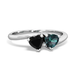 Onyx Sweethearts 14K White Gold ring R5260