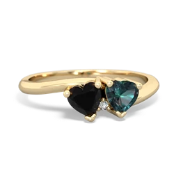 Onyx Sweethearts 14K Yellow Gold ring R5260