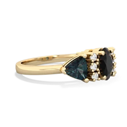 Onyx Antique Style Three Stone 14K Yellow Gold ring R2186