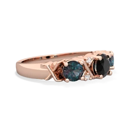 Onyx Hugs And Kisses 14K Rose Gold ring R5016