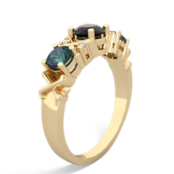 Onyx Hugs And Kisses 14K Yellow Gold ring R5016