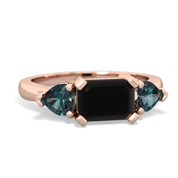 Onyx Three Stone 14K Rose Gold ring R5235