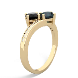 Onyx Channel Set Two Stone 14K Yellow Gold ring R5303