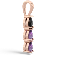 Onyx Dew Drops 14K Rose Gold pendant P2251