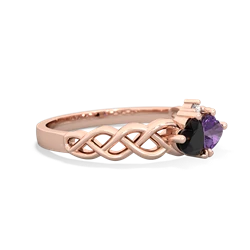 Onyx Heart To Heart Braid 14K Rose Gold ring R5870